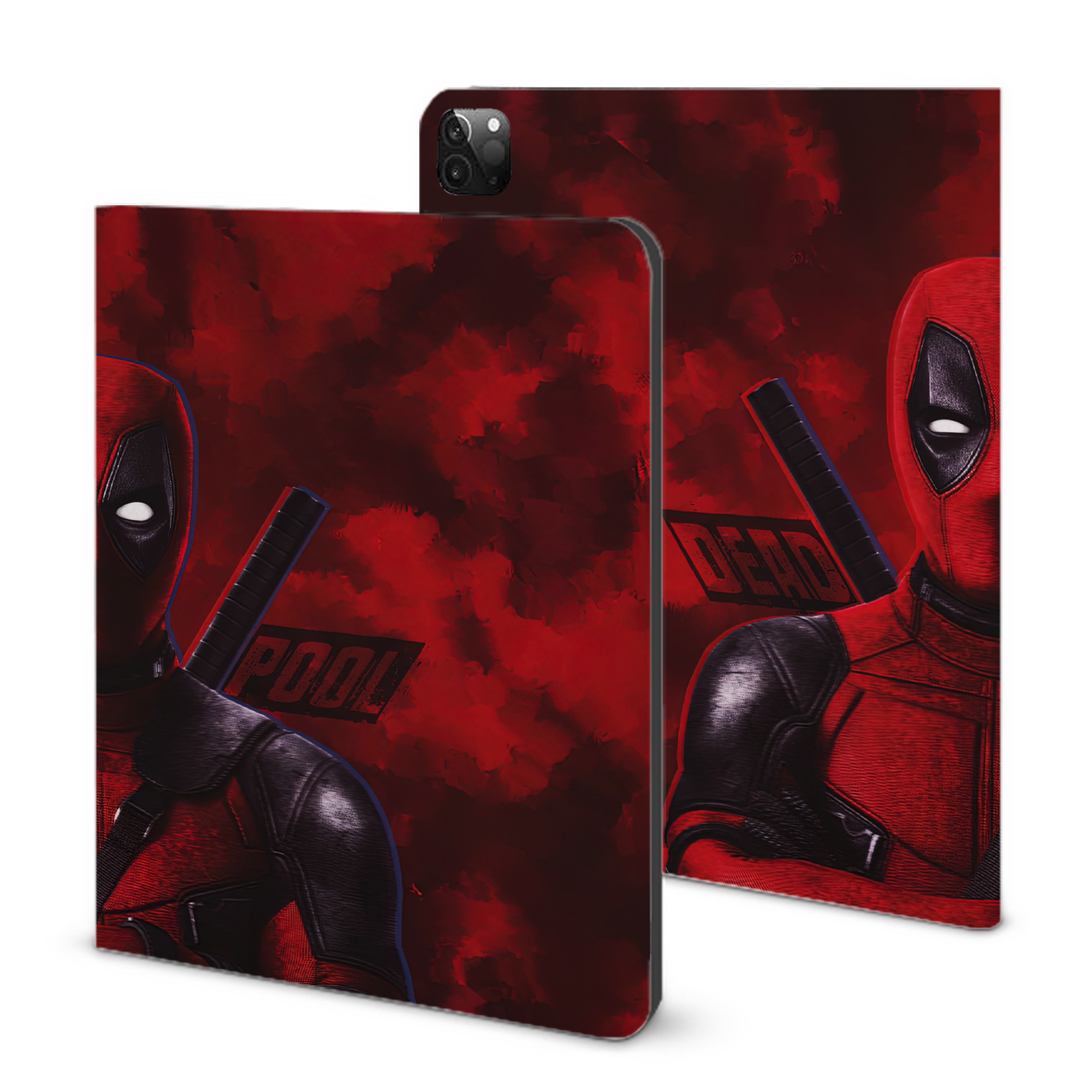（画像用） Deadpool デッドプール IPadケース ペンホルダー付き ブックスタイルデザイン